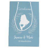 Sac Cadeau Moyen Bienvenue dans Maine mariage faveurs personnalisé (Dos)
