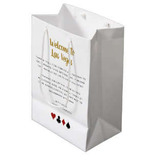 Sac Cadeau Moyen Bienvenue Gold à Las Vegas Mariage Welcome