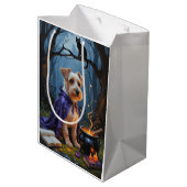 Sac Cadeau Moyen Biewer Terrier Chien Whimsical Halloween Peinture (Dos Angle)