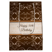 Sac Cadeau Moyen Bige Damas Rose Gold Stripes (Dos)