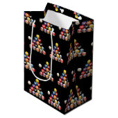 Sac Cadeau Moyen Billiard Balls sur noir (Devant Angle)