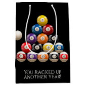 Sac Cadeau Moyen Billiards Balls Anniversaire (Devant)