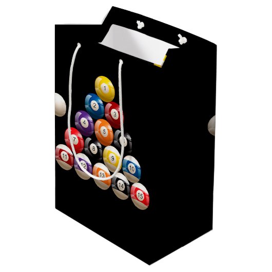 Sac Cadeau Moyen Billiards Balls Anniversaire (Dos Angle)