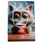 Sac Cadeau Moyen Birthday Cat With Fun Text On a Coffee Mug (Devant)
