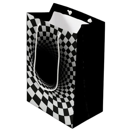Sac Cadeau Moyen Birthday Optical Illusion Black Hole (Devant Angle)