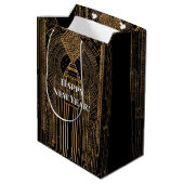 Sac Cadeau Moyen Black and Gold Art Deco (Dos Angle)