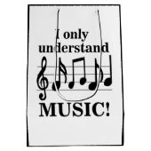 Sac Cadeau Moyen Black and White Music Notes Musician Party (Dos)