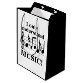 Sac Cadeau Moyen Black and White Music Notes Musician Party (Dos Angle)