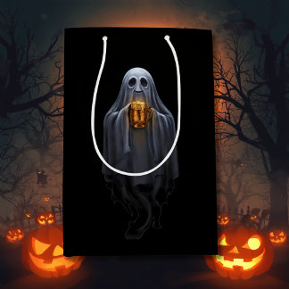 Sac Cadeau Moyen Black Boos & Brews Fantôme Halloween