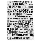 Sac Cadeau Moyen Black Félicitations Motif de texte en blanc (Devant)