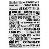 Sac Cadeau Moyen Black Félicitations Motif de texte en blanc (Dos)