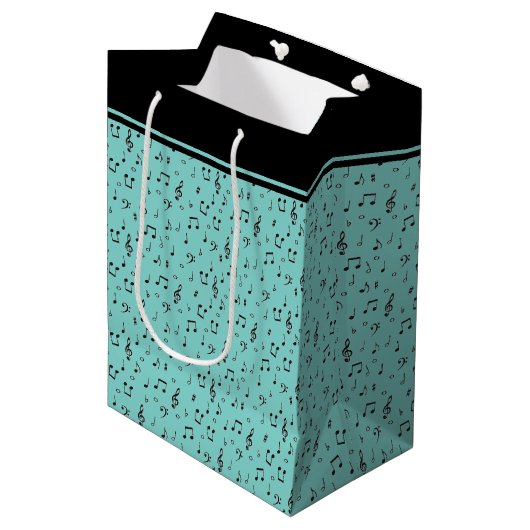 Sac Cadeau Moyen Black Musical (Devant Angle)