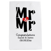 Sac Cadeau Moyen Black Red Bold Modern Personnalisé Mr et Mr. (Devant)