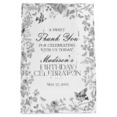 Sac Cadeau Moyen Black Toile De Jouy Floral Birthday Party Favors (Dos)