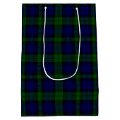 Sac Cadeau Moyen Black Watch Tartan bleu vert Plaid (Dos)