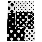 Sac Cadeau Moyen Black White Fashion Polka Dots Style Design (Dos)