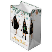 Sac Cadeau Moyen Black Women Dressed in Black Christmas Tree Party (Devant Angle)