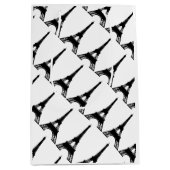 Sac Cadeau Moyen Blanc de noir de Tour Eiffel de Paris (Devant)