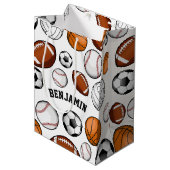 Sac Cadeau Moyen Blanc fait sur commande assorti des textes d'All (Devant Angle)