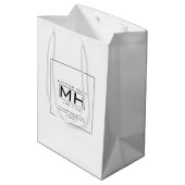Sac Cadeau Moyen Blanc Moderne & Noir Professionnel des Affaires (Dos Angle)