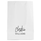 Sac Cadeau Moyen Blanc Monogramme Manuscrit Signature (Dos)