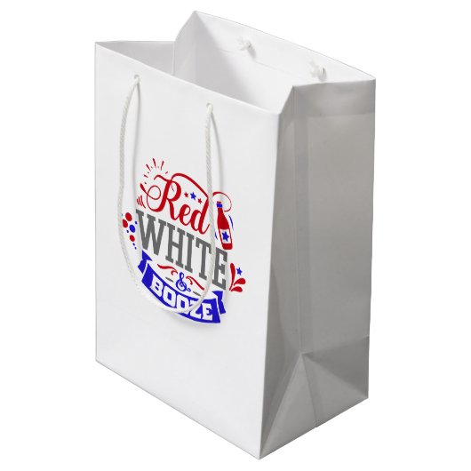 Sac Cadeau Moyen Blanc rouge et Booze (Dos Angle)
