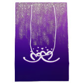 Sac Cadeau Moyen Blanc sur dégradé violet | (Dos)