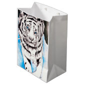 Sac Cadeau Moyen Blanche scie de tigre de Sibérie (Devant Angle)