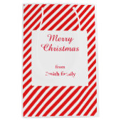 Sac Cadeau Moyen Blancs mignons et rayés rouges (Devant)