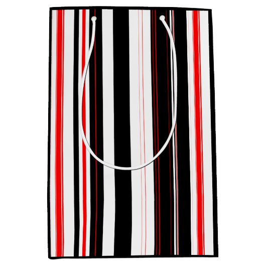 Sac Cadeau Moyen Blancs rouges et noirs (Devant)