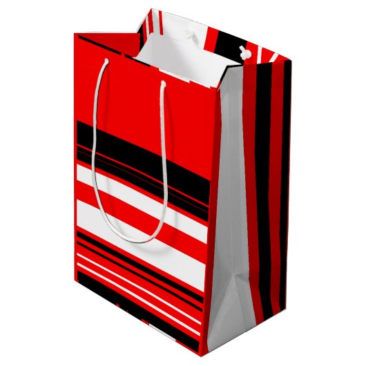 Sac Cadeau Moyen Blancs rouges et noirs (Dos Angle)