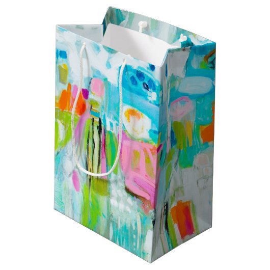 Sac Cadeau Moyen Bleu Abstrait (Dos Angle)