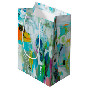 Sac Cadeau Moyen Bleu abstrait