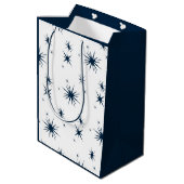 Sac Cadeau Moyen Bleu blanc Ciel d'étoiles (Dos Angle)