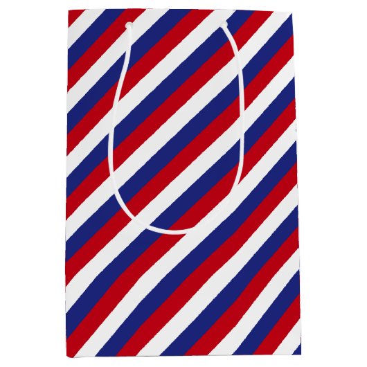 Sac Cadeau Moyen Bleu blanc Patriotique Bleu Diagonale (Devant)