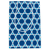 Sac Cadeau Moyen Bleu Blancs Motif Anniversaire (Devant)