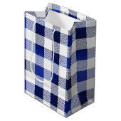 Sac Cadeau Moyen Bleu Bleu Bleu Bleu Buffle Plaid (Devant Angle)