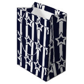 Sac Cadeau Moyen Bleu bleu étoile de la marine (Dos Angle)