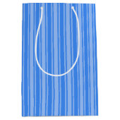 Sac Cadeau Moyen Bleu bonbons rayures (Devant)