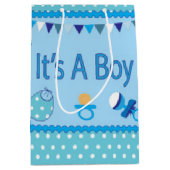 Sac Cadeau Moyen Bleu c'est un garçon (Devant)