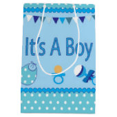Sac Cadeau Moyen Bleu c'est un garçon (Dos)