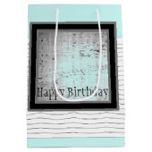 Sac Cadeau Moyen Bleu Clair Noir Et Blanc (Dos)