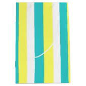 Sac Cadeau Moyen Bleu d'Aqua, jaune citron et blanc (Devant)