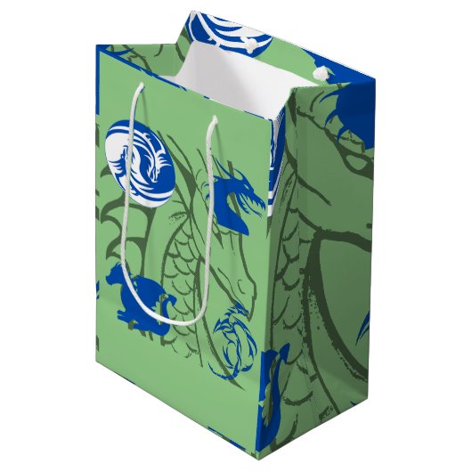 Sac Cadeau Moyen Bleu dragons (Devant Angle)