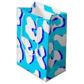 Sac Cadeau Moyen Bleu Empreinte de léopard (Dos Angle)