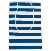 Sac Cadeau Moyen Bleu et blanc (Devant)