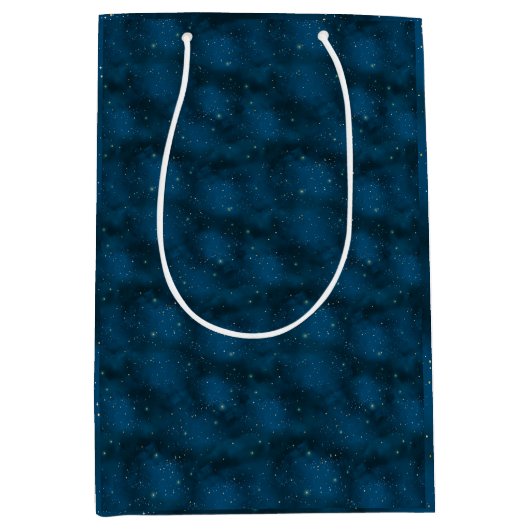 Sac Cadeau Moyen Bleu et blanc étoile céleste (Devant)