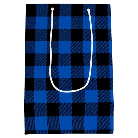 Sac Cadeau Moyen Bleu et noir Buffalo plaqué (Dos)