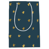 Sac Cadeau Moyen Bleu Gold Stars (Devant)