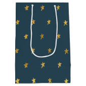 Sac Cadeau Moyen Bleu Gold Stars (Dos)